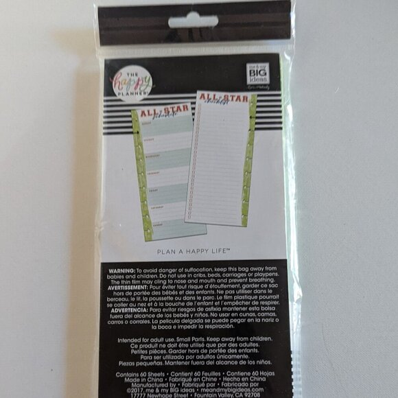 NWT Happy Planner All Star Schedule 60 pg Classic Half Sheet Weekly Filler Paper - Picture 6 of 7
